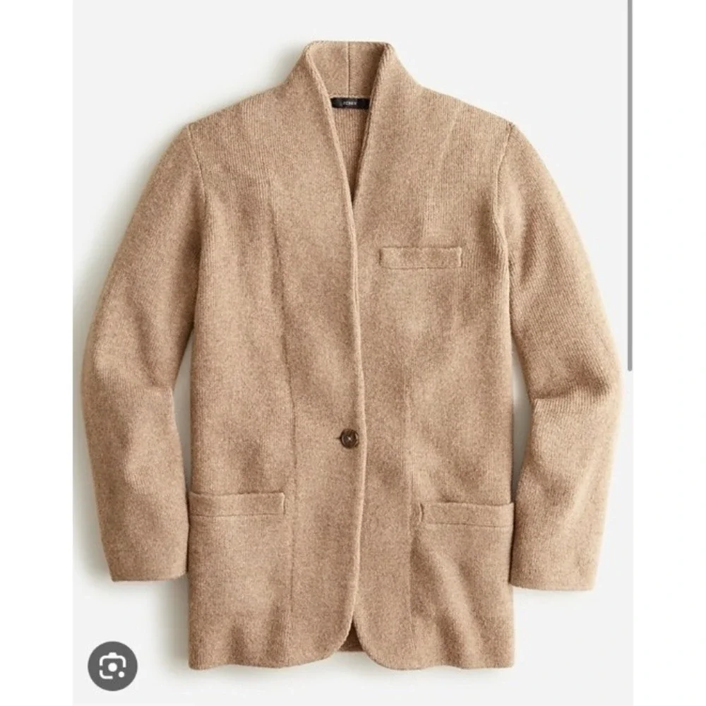 J. Crew Knit Cardigan Cocoon Sweater Blazer Tan Women S MerinoWool Winter Jacket